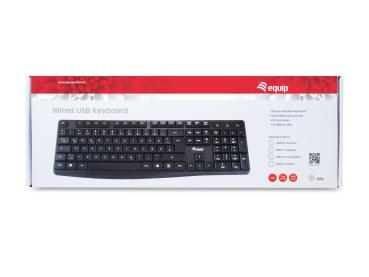 Equip USB Keyboard Tastatur Kabelgebunden  schwarz, deutsch Soft-Touch-Tasten